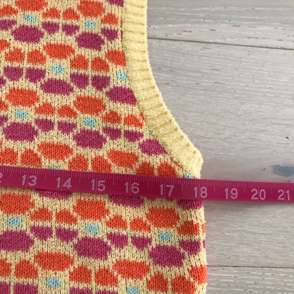 ZARA Retro FLORAL CROPPED SWEATER Vest sz medium M - Picture 6 of 9